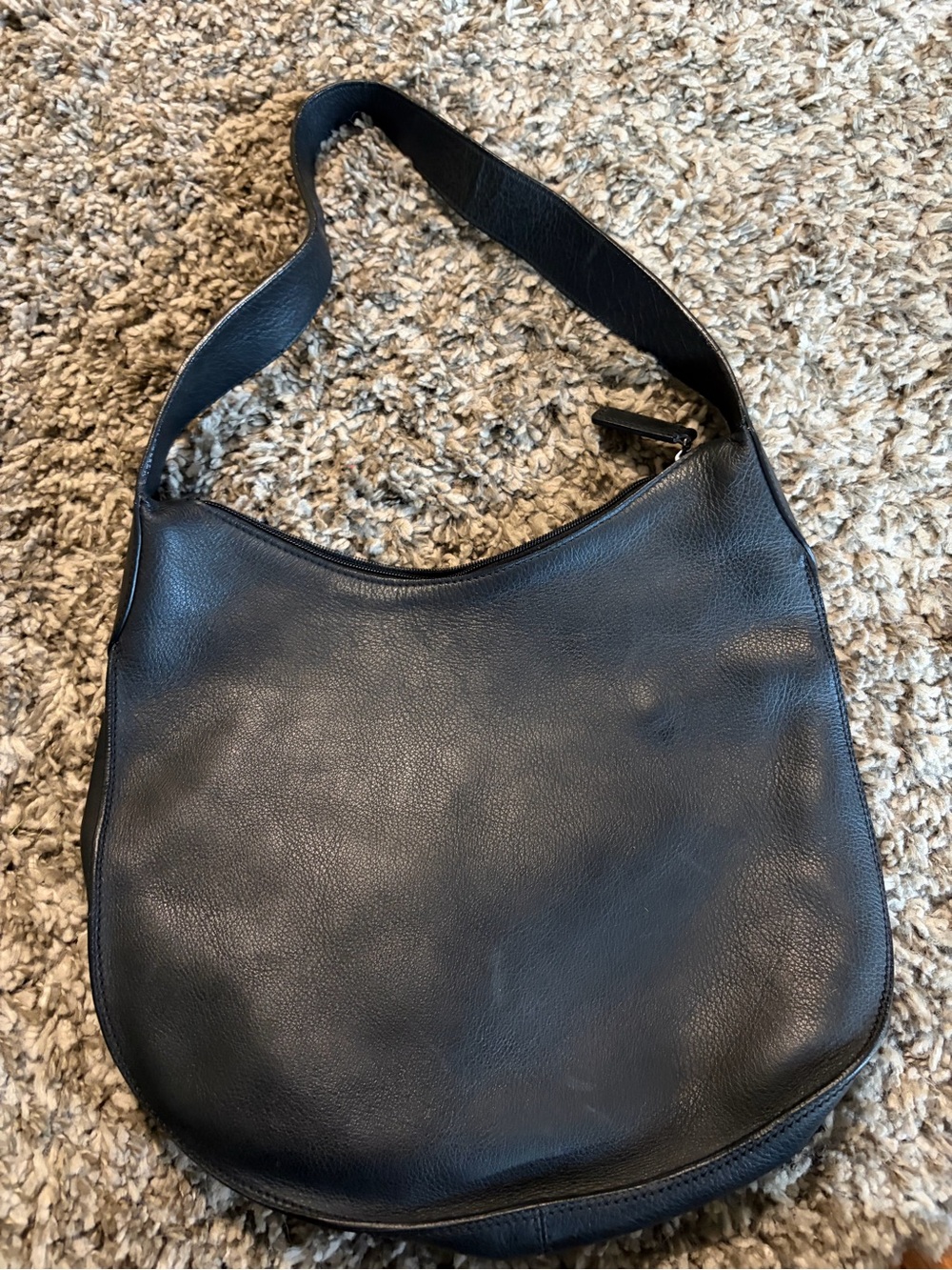 Vintage Bally Black Leather Hobo Bag